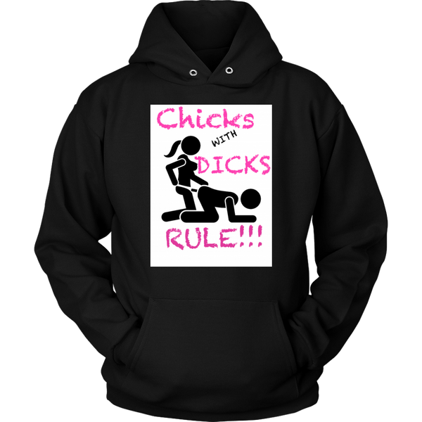 SHOW YOUR GIRL POWER WITH THIS SUPER COZY CHICKS WITH DICKS RULE! HOODIE