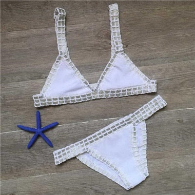 New Sexy Women Swimwear Summer Bikini Set Knitted Beach Wear Swimming Brazilian Biquini Swimsuit Female Beachwear Bathing Suit