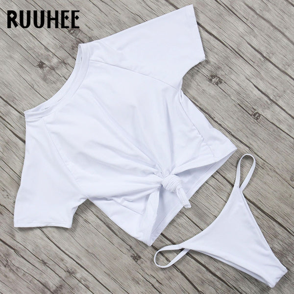 RUUHEE Sexy Bikini Swimwear Sunscreen Swimsuit Bikini Push Up Sexy Women Bathing Suit Beachwear Female