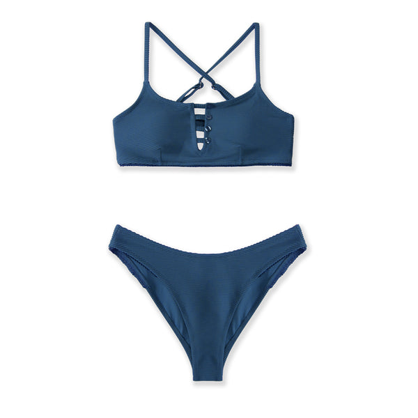 CUPSHE Black Cutout Low Waist Bikini Sets Swimsuit For Women Sexy Tank Two Pieces Swimwear Biquini 2022 New Beach Bathing Suit