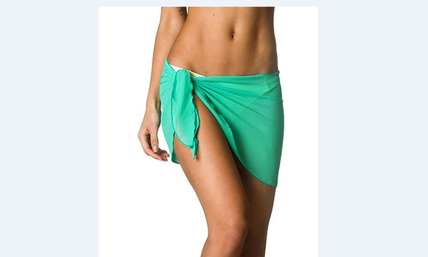 Women Beach Bikini Cover Up Solid Color Pareo Chiffon Wrap Skirt Sarong Scarf Beachwear Bathing Suit Beachwear Swimsuits