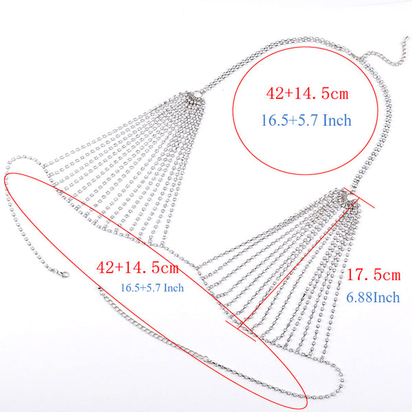 StoneFans Crystal Bra Jewelry Women Charming Wholesale Rhinestone lingerie Body Chain for Party Beach Swim Festival jewellery