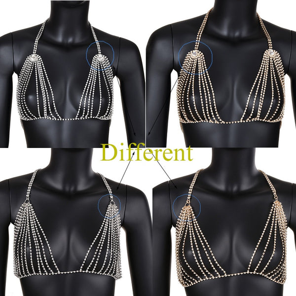 StoneFans Crystal Bra Jewelry Women Charming Wholesale Rhinestone lingerie Body Chain for Party Beach Swim Festival jewellery