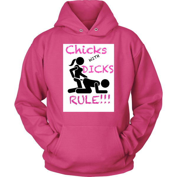 SHOW YOUR GIRL POWER WITH THIS SUPER COZY CHICKS WITH DICKS RULE! HOODIE